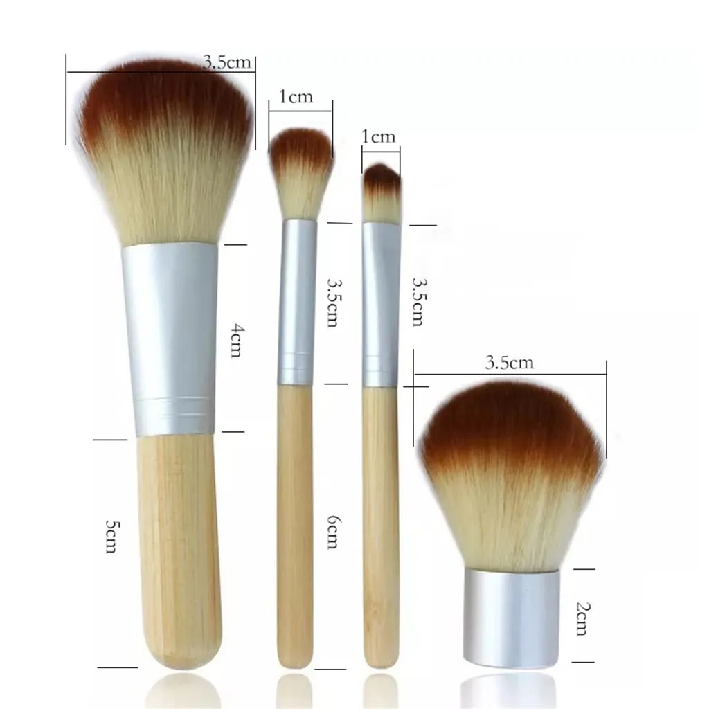 4PCS/Set Makeup Brush Foundation Brush Make-up Brushes Cosmetic Face Powder Brush for Makeup Beauty Tool with Bag