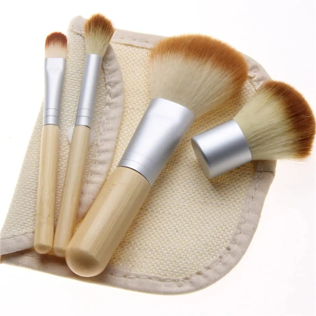4PCS/Set Makeup Brush Foundation Brush Make-up Brushes Cosmetic Face Powder Brush for Makeup Beauty Tool with Bag