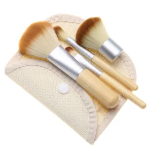 4PCS/Set Makeup Brush Foundation Brush Make-up Brushes Cosmetic Face Powder Brush for Makeup Beauty Tool with Bag