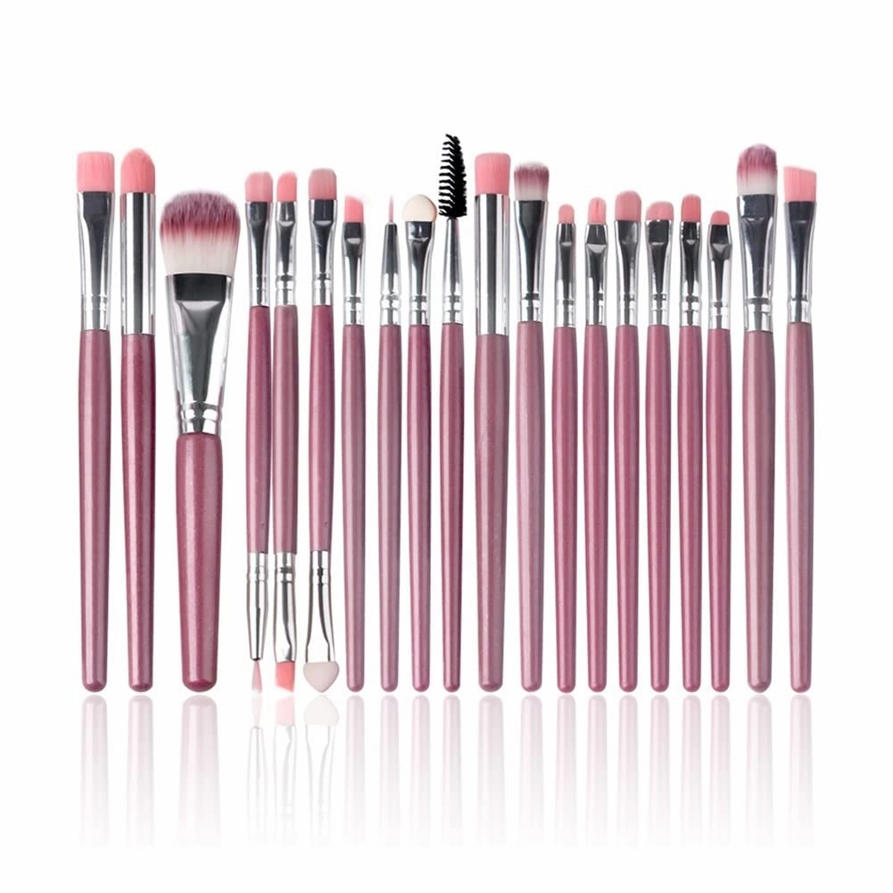 5/7/15/20 Pieces Of Makeup Brush Tool Set Makeup Powder Eye Shadow Foundation Blush Mixed Beauty Makeup Brush (Color : Pink 20pcs)