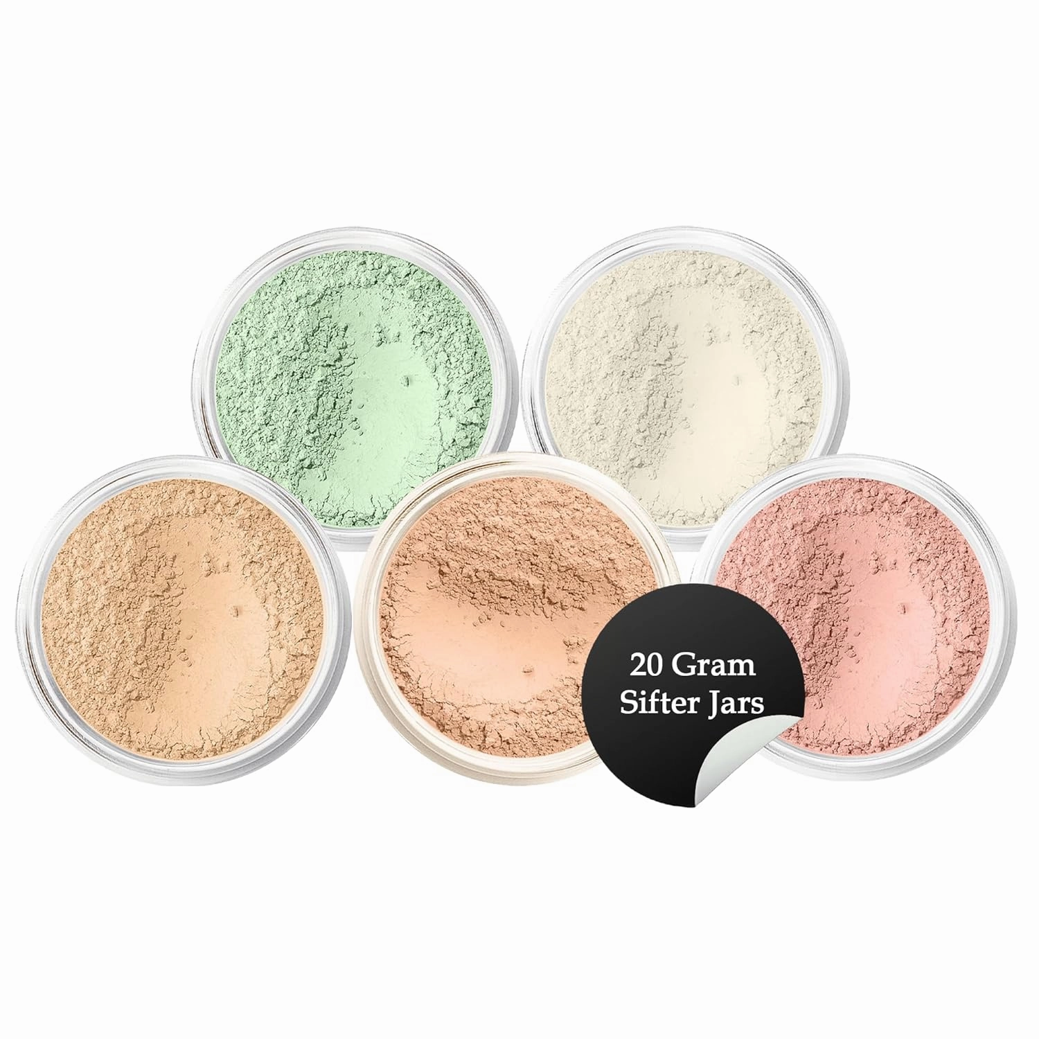 5pc KIT Mineral Makeup Bare Face Set Full Coverage Concealer Blush Foundation Illuminating Powder (Warm (most popular))