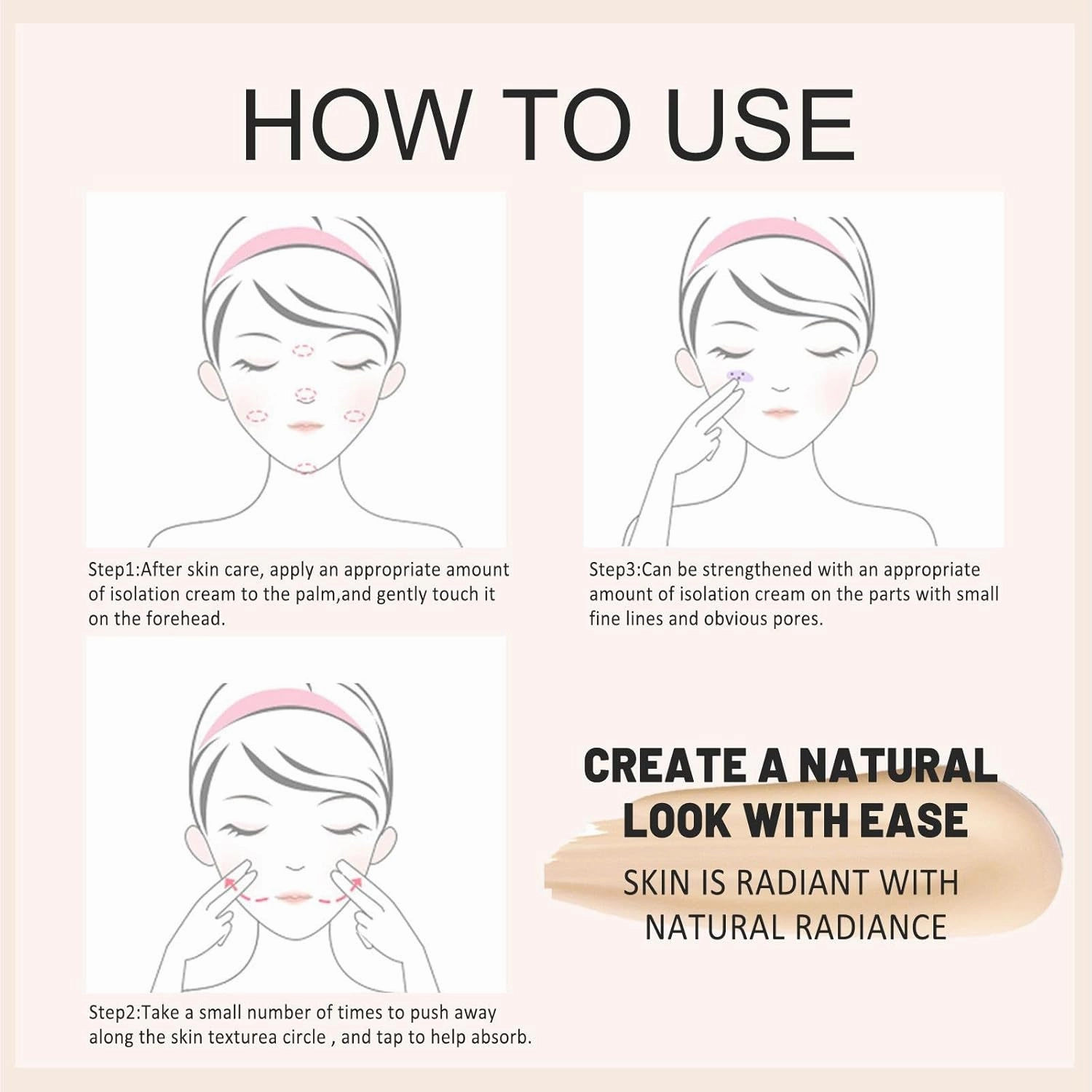 5xcc Cream Waterproof Light Weight Base Primer Moisturizing Natural, 4 Pcs