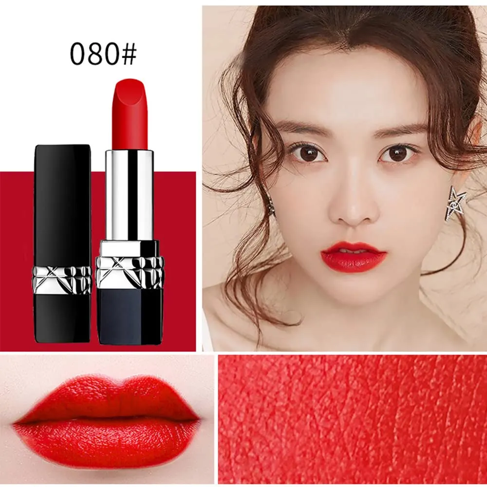 6 Colors Matte Liquid Lipstick, Ladies Matte Liquid Lipstick Long Lasting Waterproof Velvet Moisturizing Lipstick Long-Wearing and Hydrating Lip Gloss Set Pigmented Lip Makeup for Girls and Women Gift (080#)