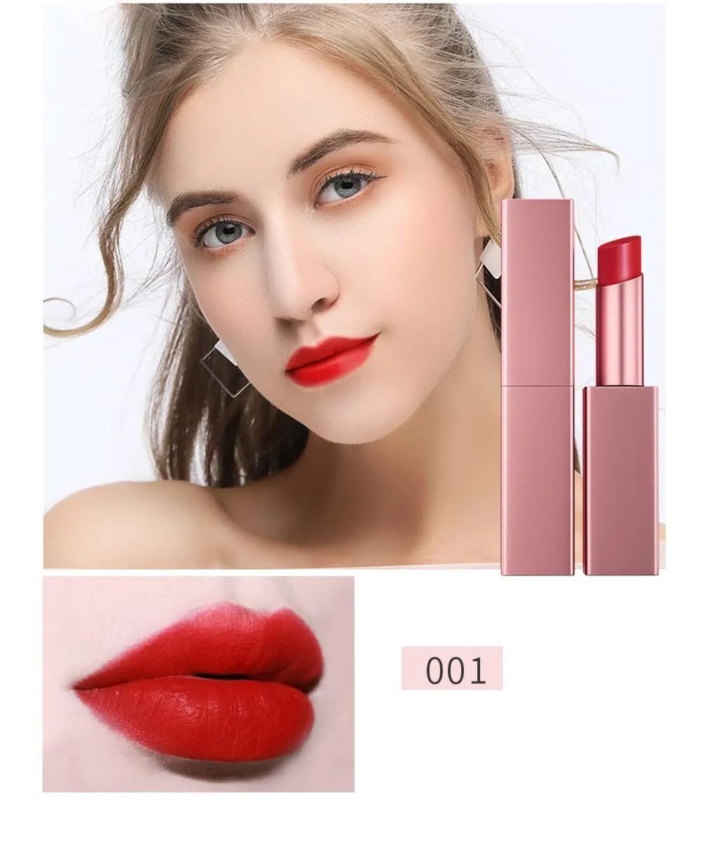 6 Colos Matte Waterproof LipStick Summer Long Lasting Lip Makeup Set No Fade Pigmented Lip Stick Cosmeitc Gift Kits (001)