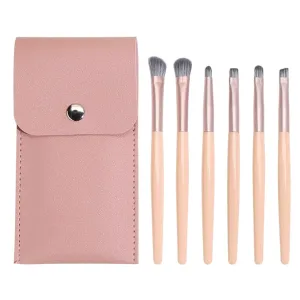 6 x cosmetic brush set, portable, with eye shadow, eyebrow brush, eye makeup tool(D)