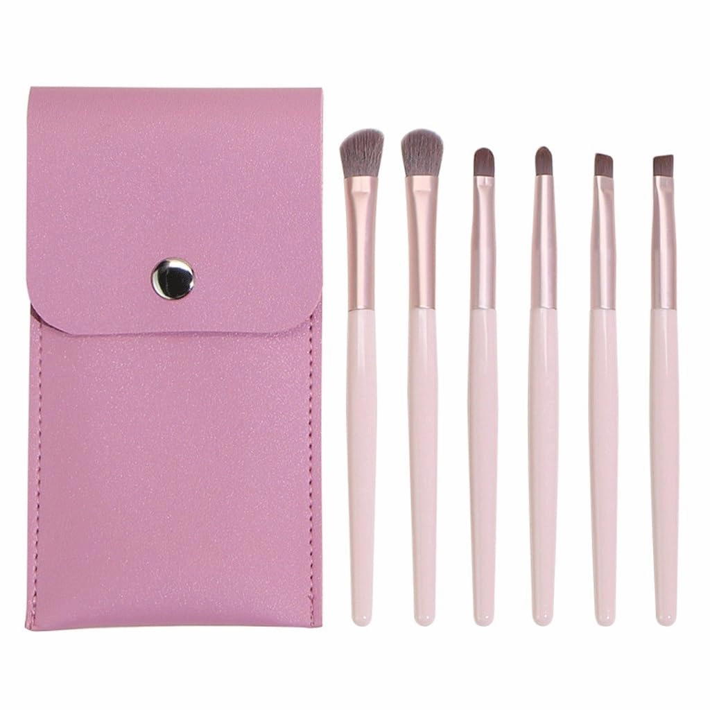 6 x cosmetic brush set, portable, with eye shadow, eyebrow brush, eye makeup tool(C)
