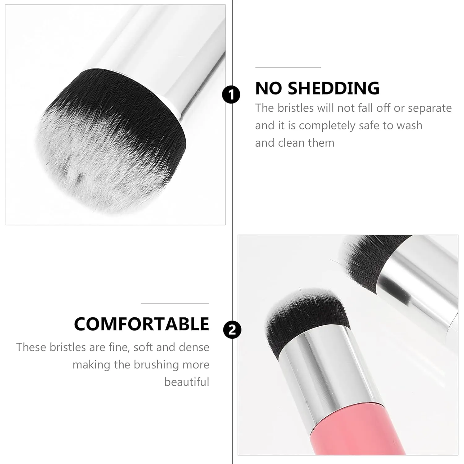 6pcs Makeup Brush High-density Foundation Loose Powder Brushes for Blending Contouring and Highlighting Chic Design for Effortless Application