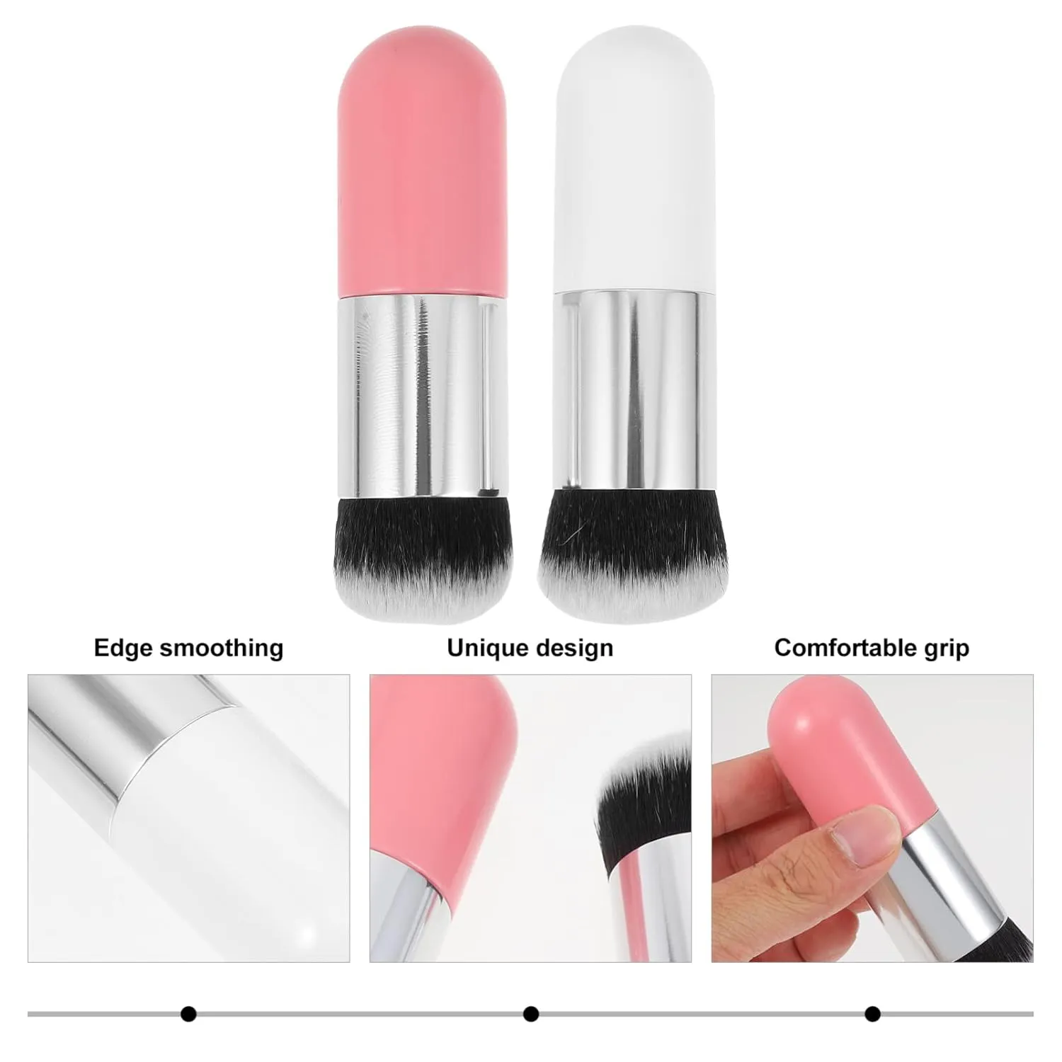 6pcs Makeup Brush High-density Foundation Loose Powder Brushes for Blending Contouring and Highlighting Chic Design for Effortless Application