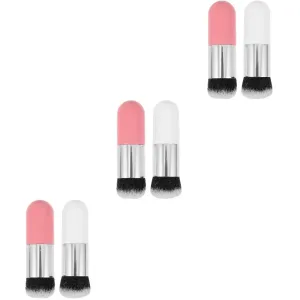 6pcs Makeup Brush High-density Foundation Loose Powder Brushes for Blending Contouring and Highlighting Chic Design for Effortless Application