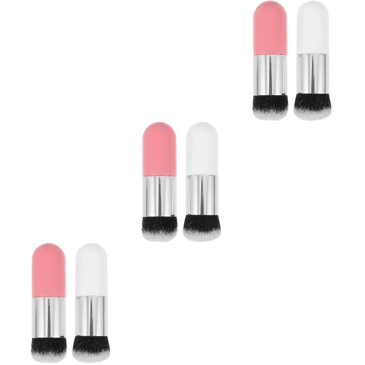 6pcs Makeup Brush High-density Foundation Loose Powder Brushes for Blending Contouring and Highlighting Chic Design for Effortless Application