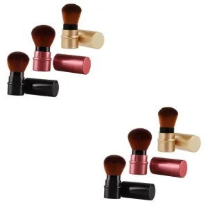 6pcs Portable Retractable Makeup Brush Travel Cosmetic Tools for Foundation Application No Shedding Material for Professionals and Personal Use Great for Holidays