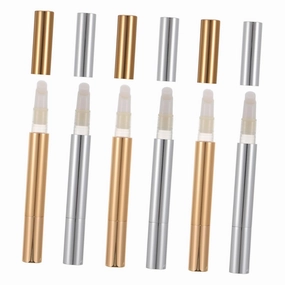 6pcs Plastic Empty Lip Gloss Tube Refillable Cosmetic Container for Lip Oil Nail Polish Travel-friendly Design with Brush Applicator