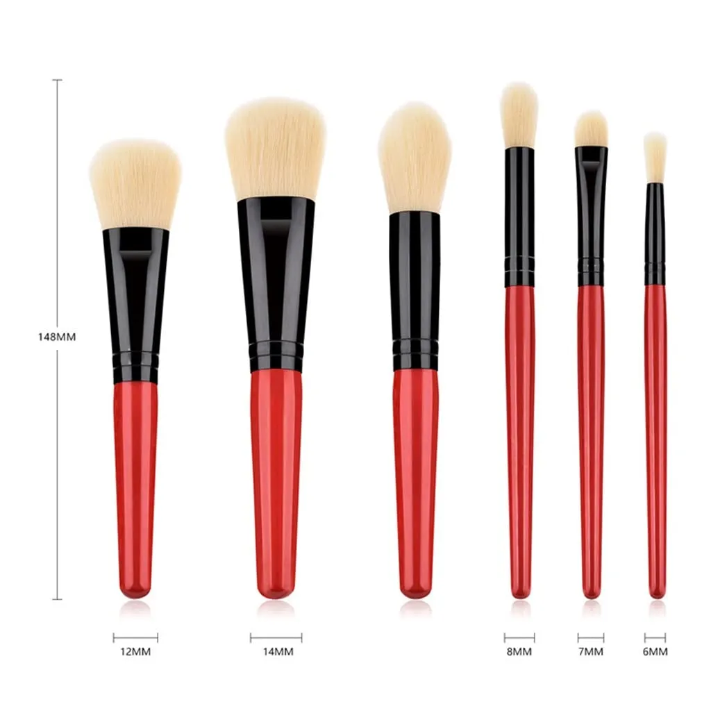6pcs/set Makeup Brushes Set Eye Shadow Foundation Powder Concealer Lip Make Up Brush Beauty Tool