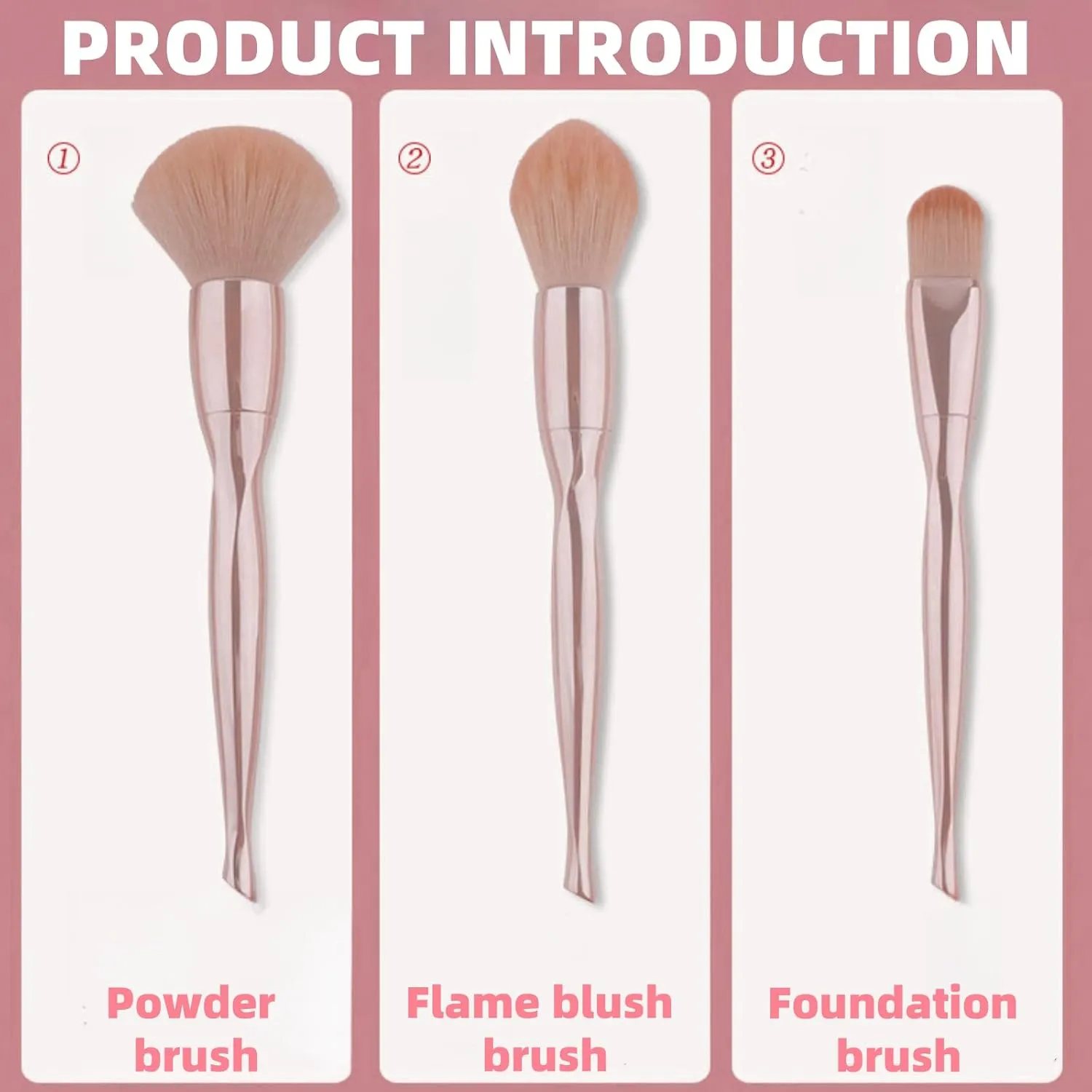 8 Piece Makeup Brush Set, Premium Synthetic Foundation Powder Concealers Eye shadows Blush Makeup Brushes (Style1)