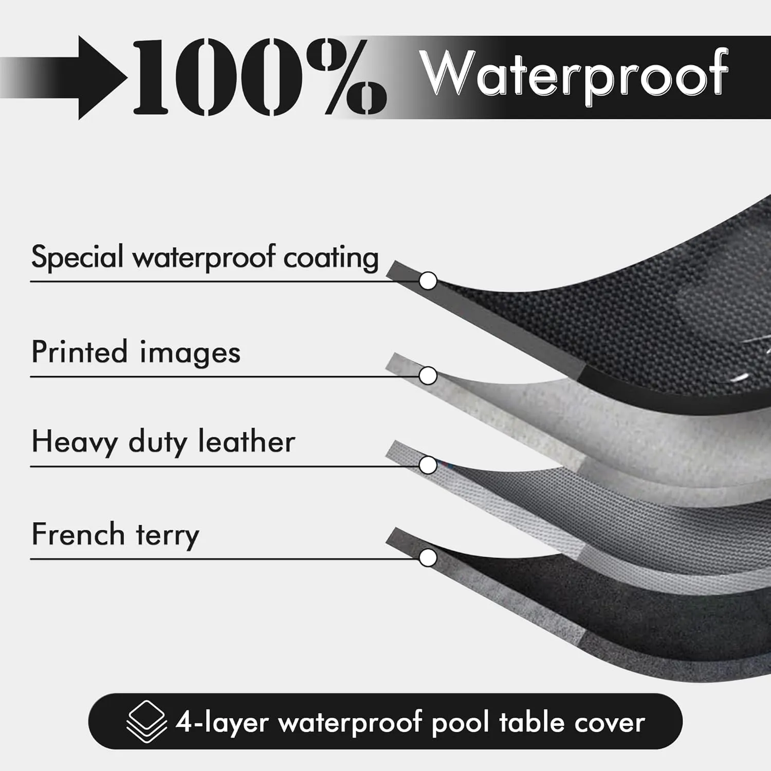 8.5ft Pool Table Cover 8.5 Feet Billiard Table Covers Leather Waterproof Pool Table Cover for Protecting Pool Table Felt Pool Table Accessories-Brown