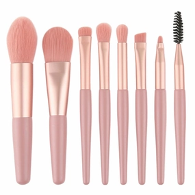 8 mini makeup brushes, convenient travel powder, eye shadow brush, multifunctional beauty tools(C)
