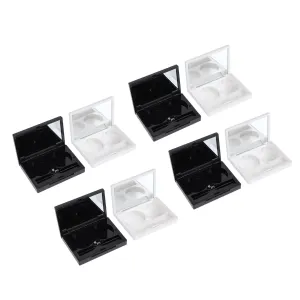 8pcs Eye Shadow Box Decorative Storage Boxes Concealer Palette DIY Eyeshadow Palettes 2 Grids Eye Shadow Convenient Foundation Tray Eyeshadow Case Rectangular Tray Plastic White