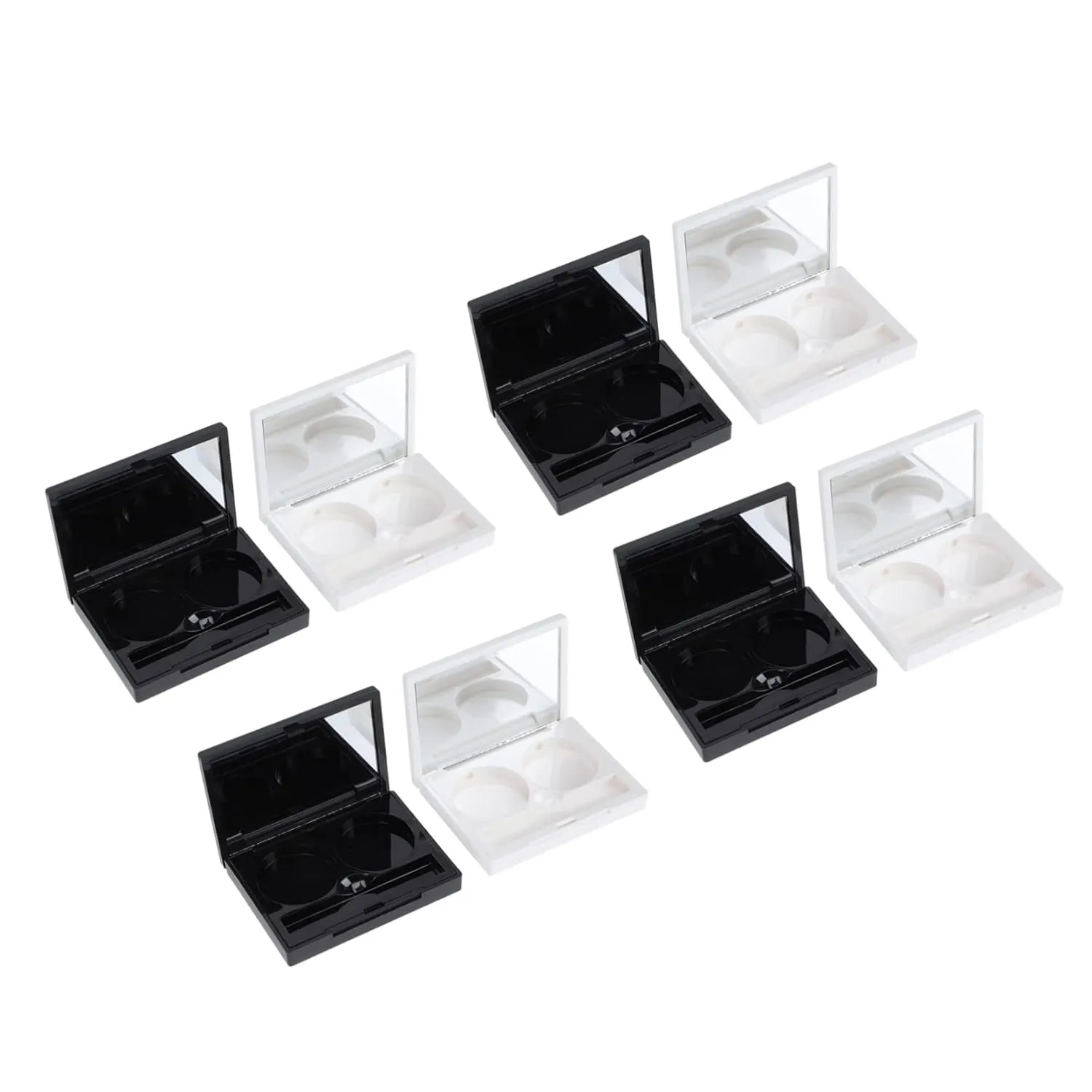 8pcs Eye Shadow Box Decorative Storage Boxes Concealer Palette DIY Eyeshadow Palettes 2 Grids Eye Shadow Convenient Foundation Tray Eyeshadow Case Rectangular Tray Plastic White