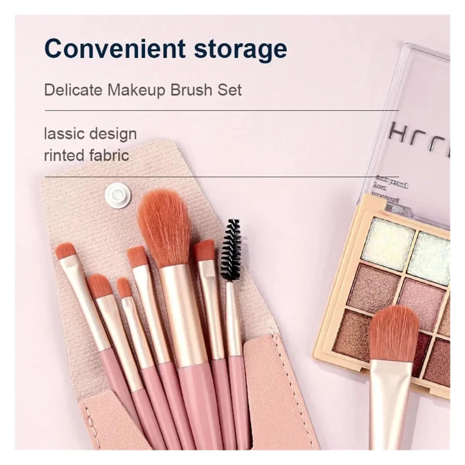 8Pcs Travel Makeup Brush Set Eyeshadow Foundation Brush Portable Blusher Blending Concealer Cosmetic Brushes Beauty Make Up Tool(Blue-OPP bag)