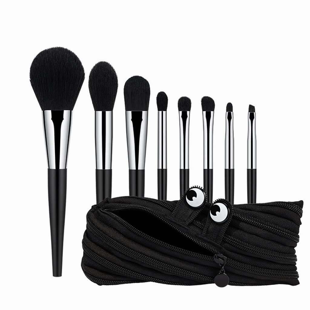 8Pcs Makeup Brushes Set With Bag Foundation Powder Highlighter Eyeshadow Blending Lip Eyebrow Cosmetic Make Up Tools