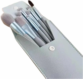 8Pcs Professional Makeup Brushes Set Cosmetic Powder Eye Shadow Foundation Blush Blending Concealer Beauty Make Up Tool Brushes(Blue with Bag)