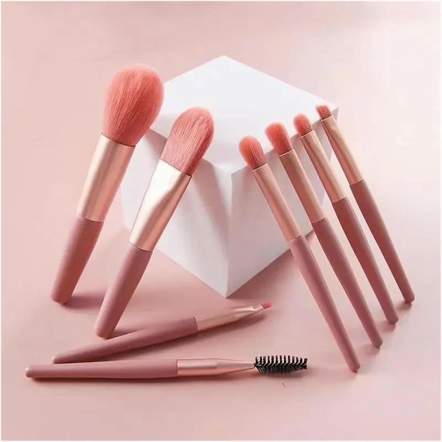 8Pcs Professional Makeup Brushes Set Cosmetic Powder Eye Shadow Foundation Blush Blending Concealer Beauty Make Up Tool Brushes(Green with Bag)