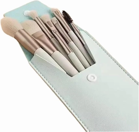 8Pcs Professional Makeup Brushes Set Cosmetic Powder Eye Shadow Foundation Blush Blending Concealer Beauty Make Up Tool Brushes(Green with Bag)