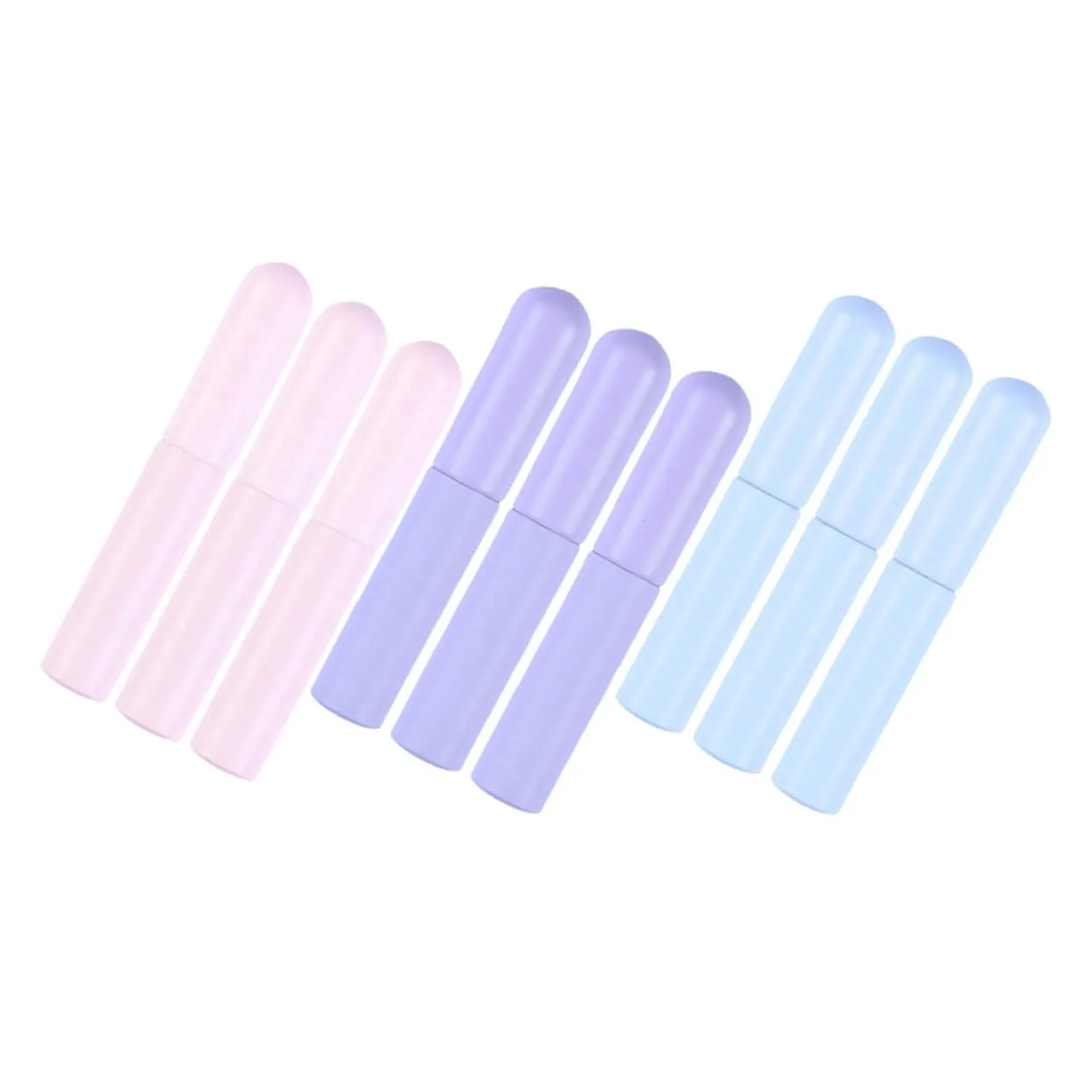 9 Pcs Portable Silicone Lip Brush Set with Caps Soft Makeup Applicators for Lipstick Travel Daily Use for Quick Touch Ups and Versatile Makeup Application