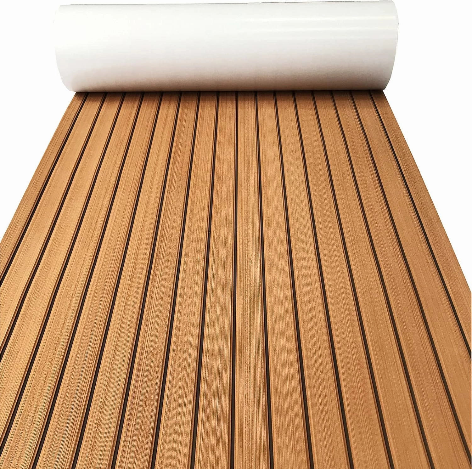 94" x 35" Boat Decking Deluxe Marine Yacht Flooring Mat Faux Teak Decking Sheet Non-Slip Self-Adhesive Flooring EVA Foam 240cm*90cm*6mm