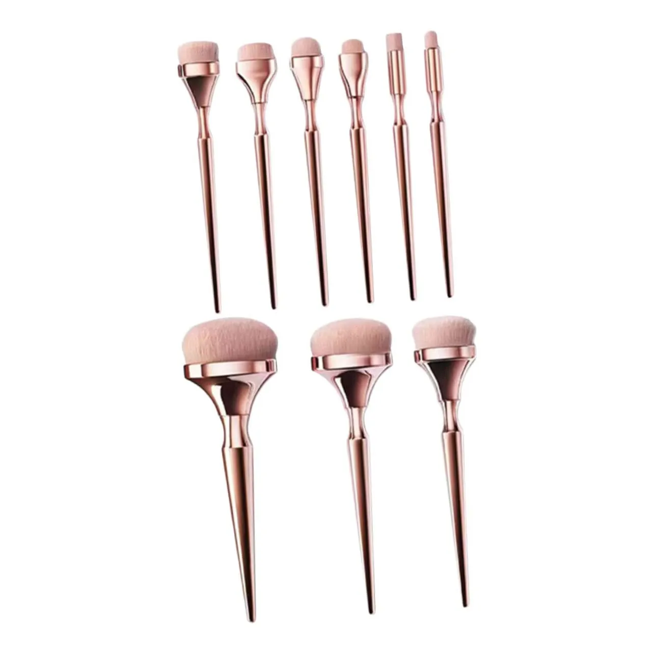 9pc Set Makeup Brush Kit for Women Gold Handle Professional Makeup Tools