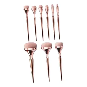 9pc Set Makeup Brush Kit for Women Gold Handle Professional Makeup Tools