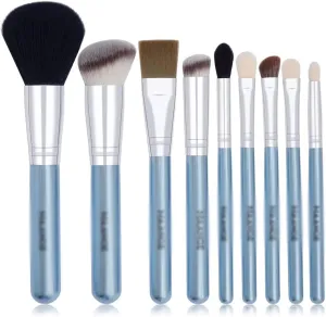 9pcs Basic Makeup Brushes Set Foundation Powder Blending Face Blush Eyeshadow Make Up Tools Sky Blue Soft Fiber Brushes (Color : A, Size : 9pcs)