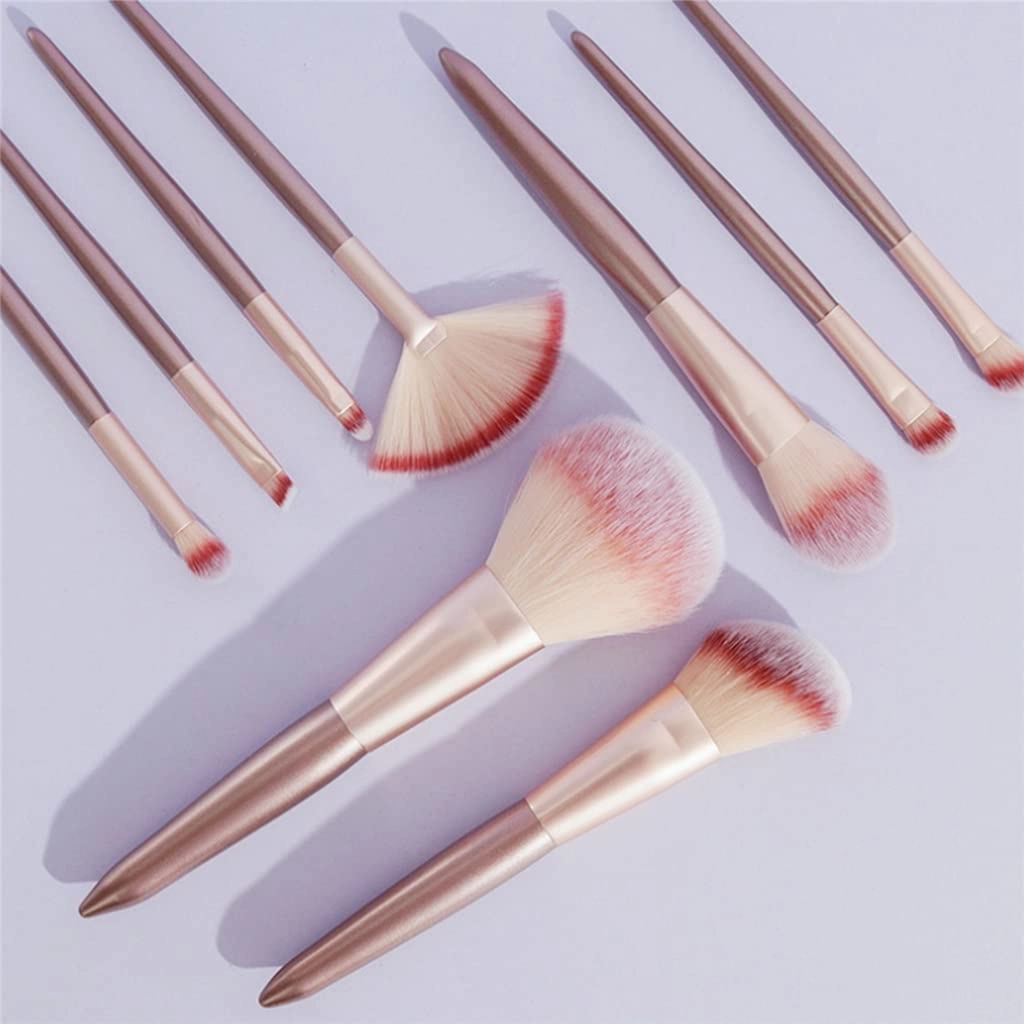 9Pcs Champagne Makeup Brushes Set for Cosmetic Foundation Powder Blush Eyeshadow Blending Make Up Brush Beauty Tool