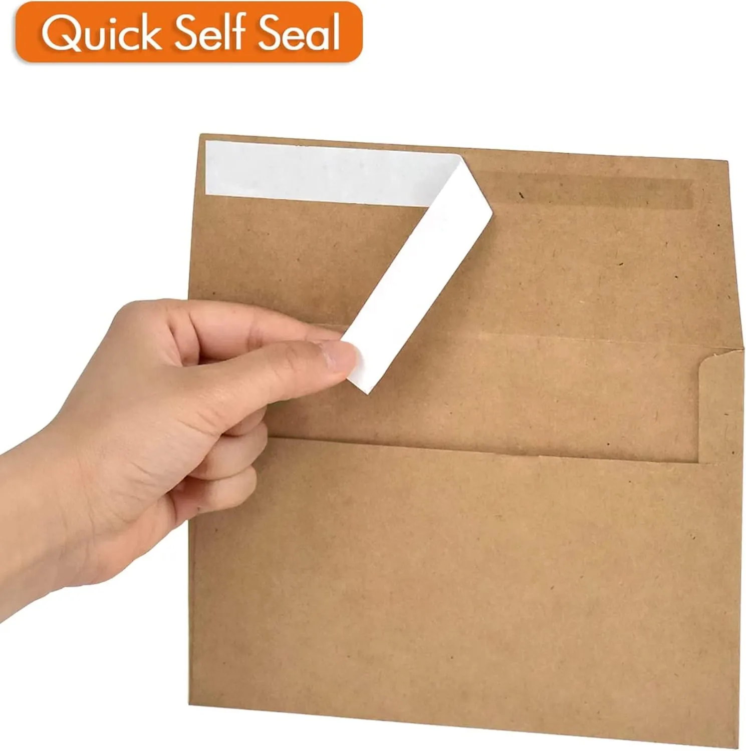 A1 Small Envelope - Mini Brown Kraft Paper Envelopes| Self Sealing |Perfect sized envelopes for personalize gift cards, wedding envelopes or Birthday Party place cards- 5.125 x 3.625 Inches (A1)