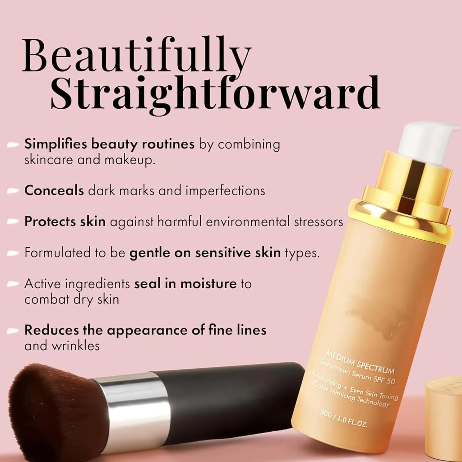 Achieve Flawless Skin - Foundation 4 in1, Natural Long-Lasting Moisturizing Concealer Foundation, Moisturizing Oil Control for All Skin (2 pcs, 30g per bottle)