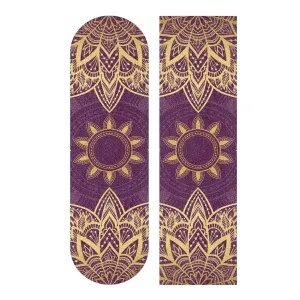 ALAZA Brown Flower Mandala Boho Floral Skateboard Grip Tape Sheets 44"X 10" Graphic Longboard Griptape Bubble Free Anti-Slip Scooter Deck Sand Paper for Rollerboard