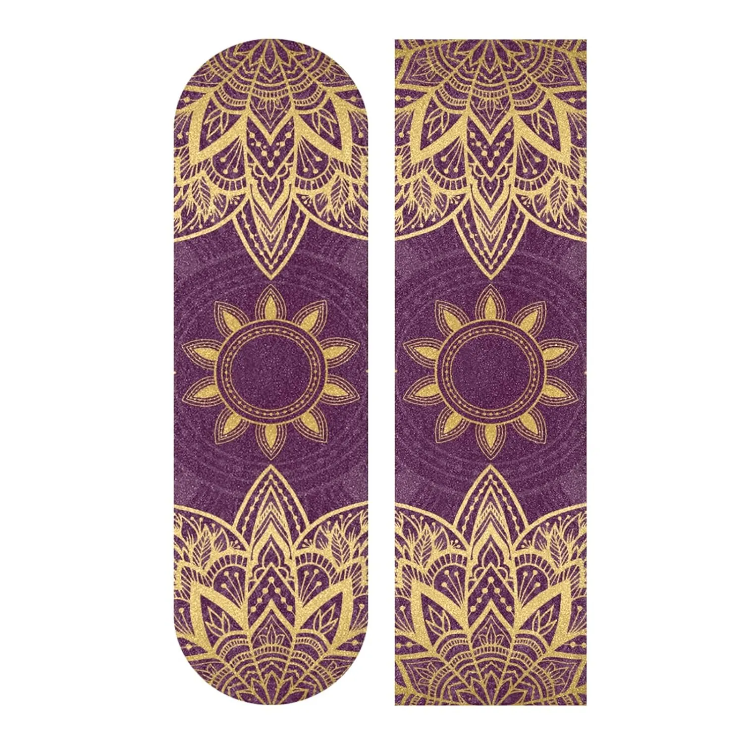 ALAZA Brown Flower Mandala Boho Floral Skateboard Grip Tape Sheets 44"X 10" Graphic Longboard Griptape Bubble Free Anti-Slip Scooter Deck Sand Paper for Rollerboard