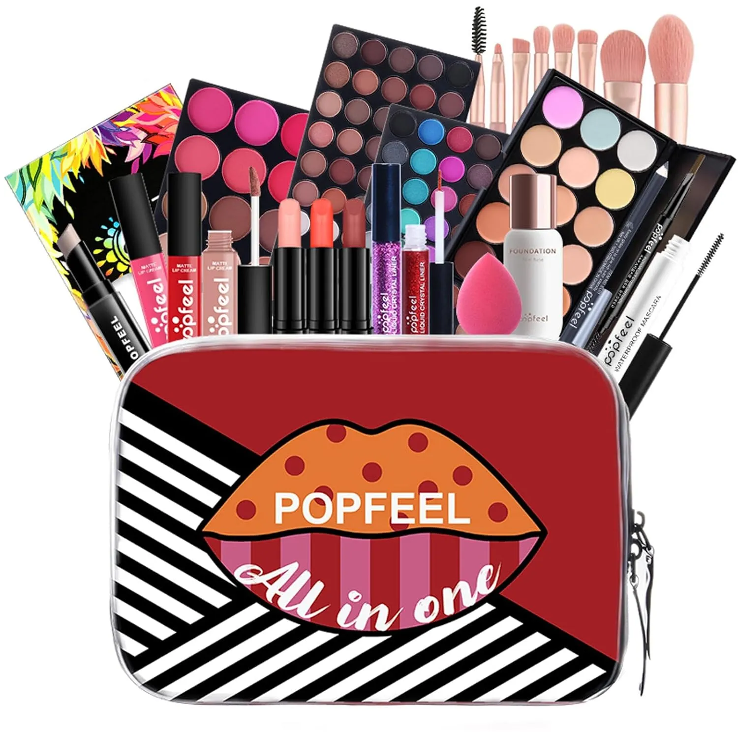 All-in-One Makeup Kit Gift Set, Makeup Kit for Women Full Kit, Makeup Gift Set Include Eyeshadow Palette Lipstick Concealer Blush Mascara Foundation Face Powder, Great Gift Choice(24 PCS)
