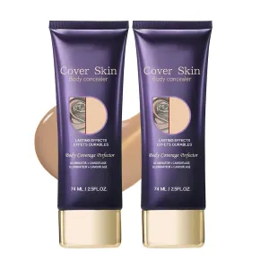 All-Over Complexion Perfector, Body Coverage Perfector, tattoo cover up makeup waterproof, Cream Body Makeup, body makeup brush, Transfer-Resistant Body Makeup, Long Last Body Foundation (2pcs)