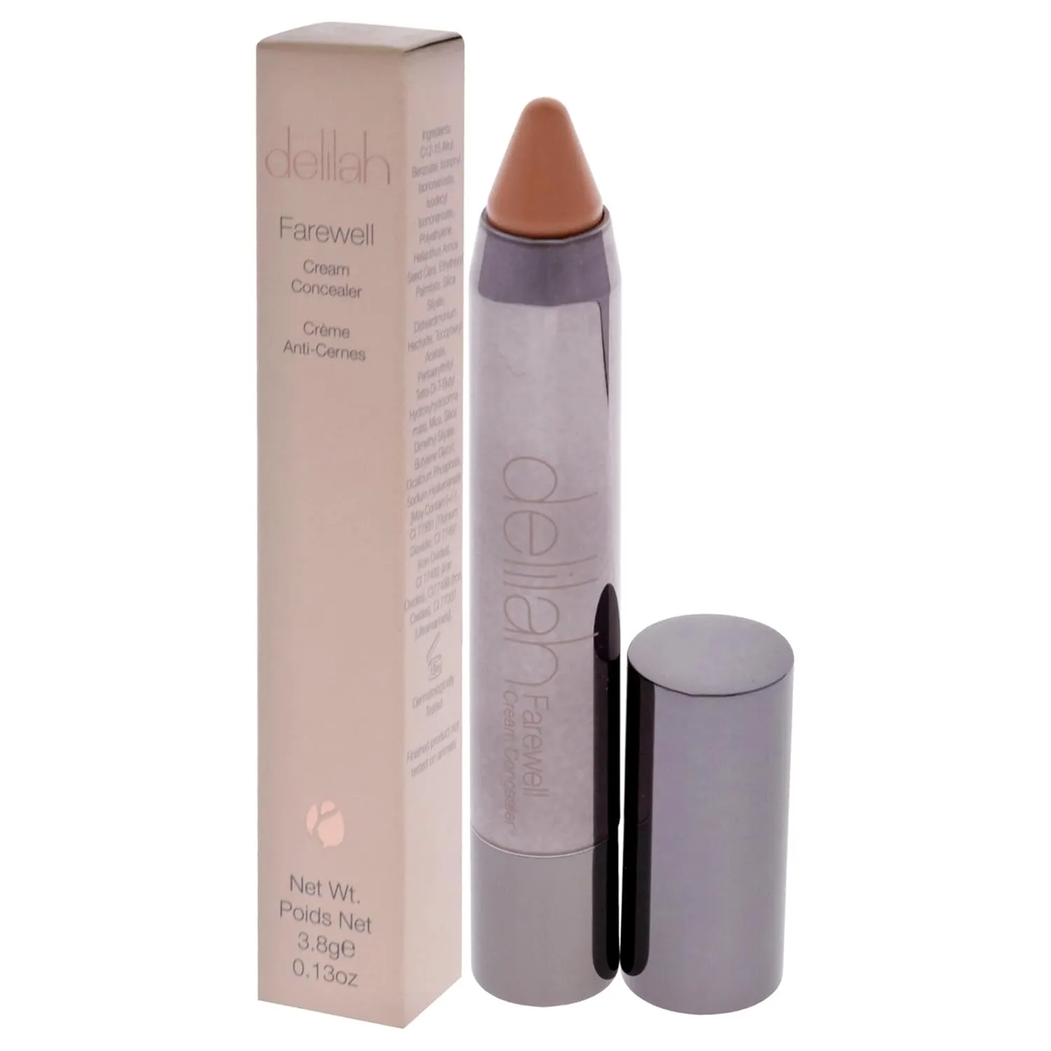 Almond Cream Concealer, Full Coverage, Hyaluronic Filling, Moisturizing, Creamy, Smoother, Softer Color Correcting Face Makeup, Cruelty Free, 0.13 Oz