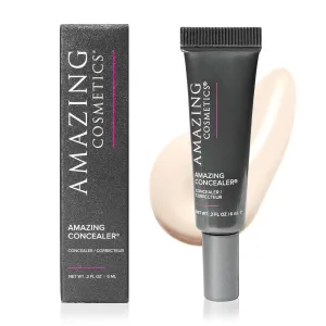 AmazingCosmetics Amazing Concealer, Full Coverage with Pin Dot Amounts, Long Wear Concealer Makeup for Undereye Dark Circles, Blemishes and Spots, Color Correcting, Skin- Like Finish