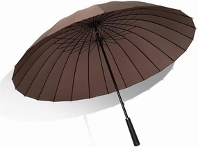 ANIIC Umbrella Golf Umbrella Large Automatic Open Canopy Vented Umbrella Windproof Waterproof Stick Umbrella for Rain and Sun (Color : Brown)