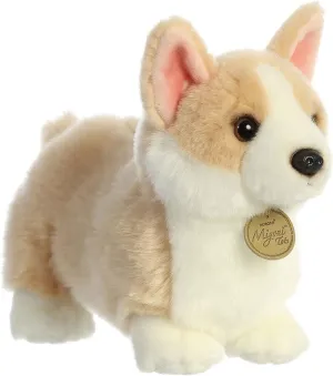 Aurora® Adorable Miyoni® Tots Pembroke Welsh Corgi Pup Stuffed Animal - Lifelike Detail - Cherished Companionship - Brown 9.5 Inches
