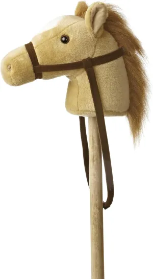 Aurora® Rideable Giddy-Up Friends™ Beige Pony Stuffed Animal - Active Fun - Imaginative Adventures - Brown 37 Inches