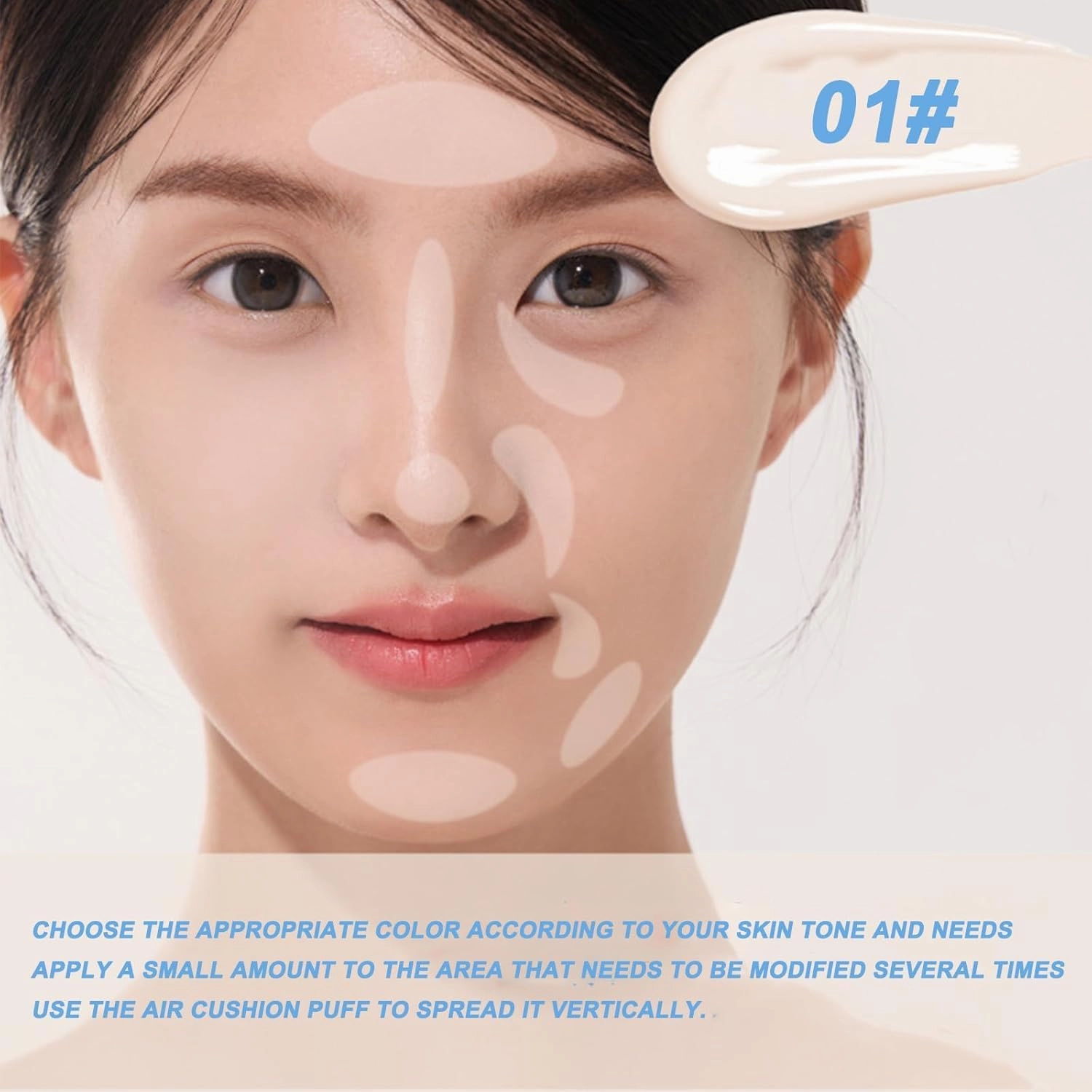 Aztk Concealer Pen, AZTK Makeup Facial Highlighter, Liquid Concealer With Sponge Head, Stay Long Lasting Moisturizing (01#)