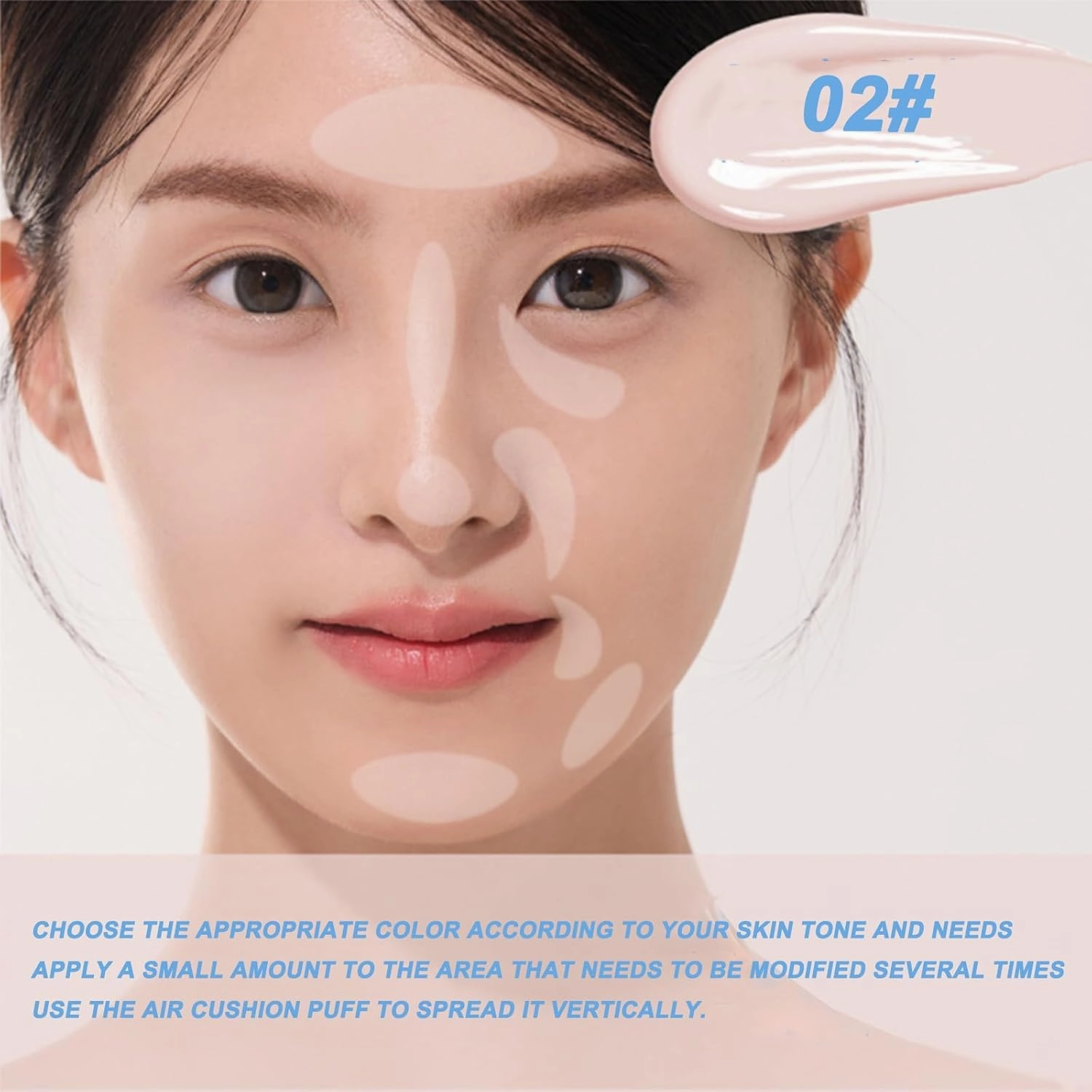 Aztk Concealer Pen, AZTK Makeup Facial Highlighter, Liquid Concealer With Sponge Head, Stay Long Lasting Moisturizing (01#)