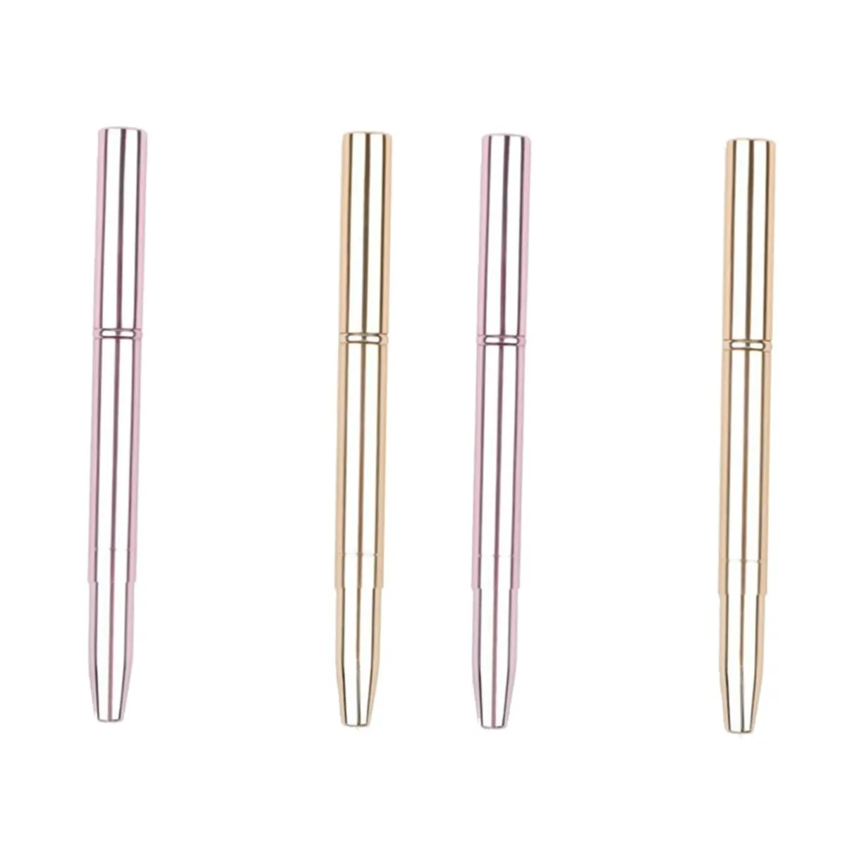 Balacoo 4 Pcs Double Ended Lip Brush Makeup Lip Brush Lipstick Brush Retractable Eye Lipstick Brush, 15x1cmx2pcs