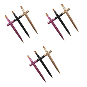 balacoo 9pcs Retractable Dual Ended Lip Brush for Lipstick Concealer Portable Makeup Brushes Golden Purple Black for Professional Home Use