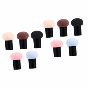 balacoo 10pcs Mushroom Shape Makeup Sponge for Dry Wet Application Versatile Cosmetic Puff for Foundation Concealer Blush Highlighter Travel-friendly Design Easy to Clean
