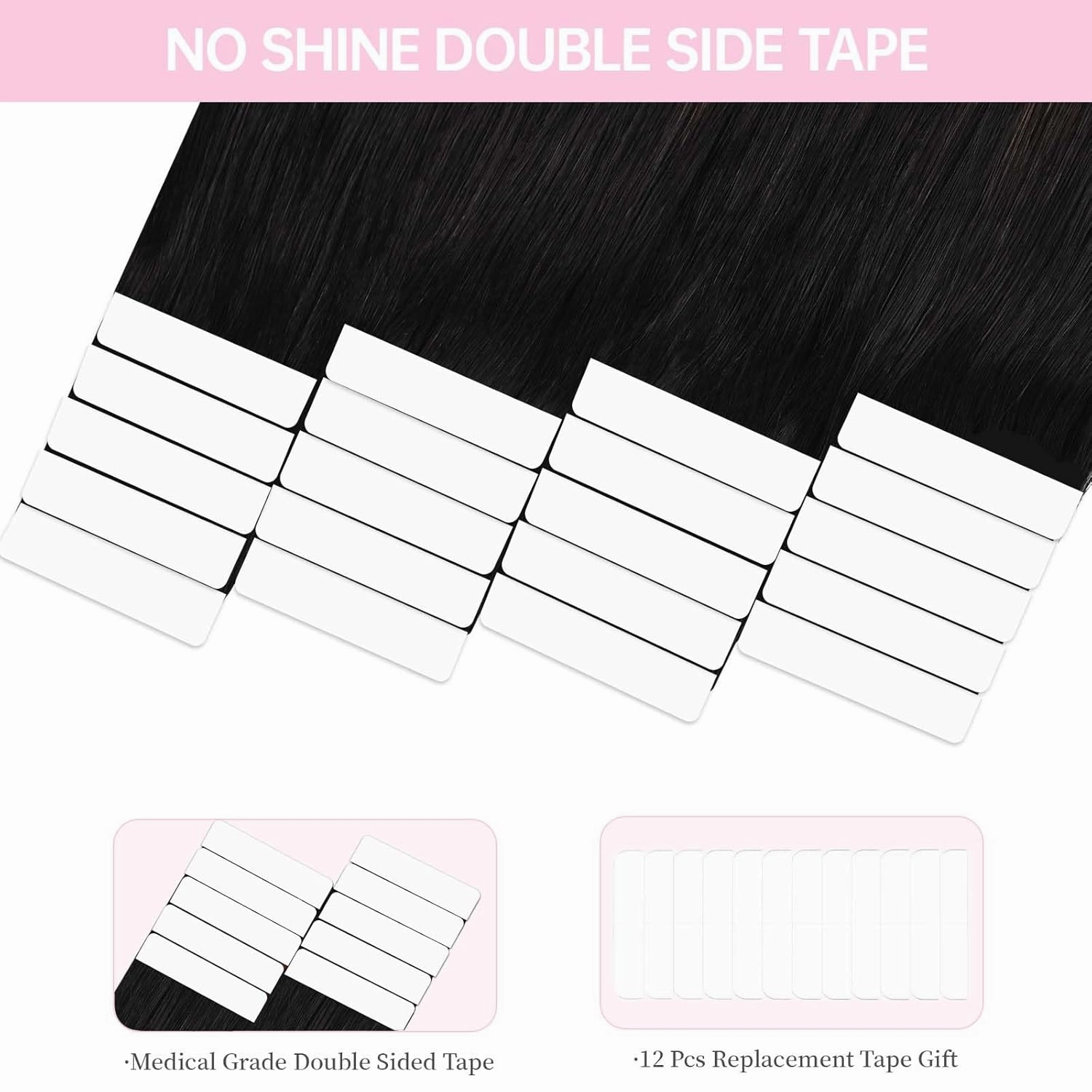 Balayage Tape in Hair Extensions Human Hair, 20inch 20Pcs Natural Black to Chestnut Brown Balayage Tape ins Human Hair Extensions,Straight Silky 50g for Women Girls